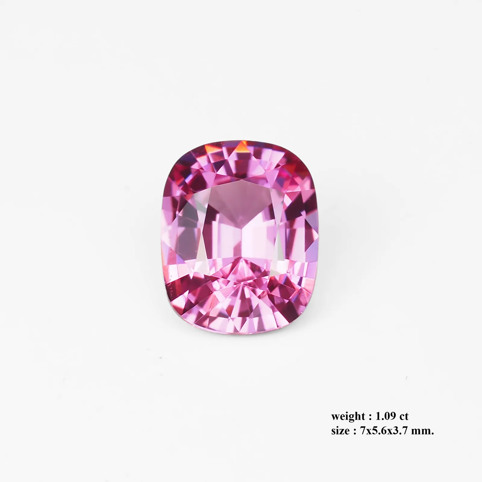 1.09 ct Burmese Unheated Spinel – Candy-Pink Cushion